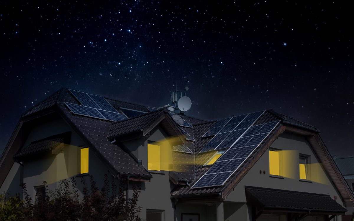 夜のオール電化住宅